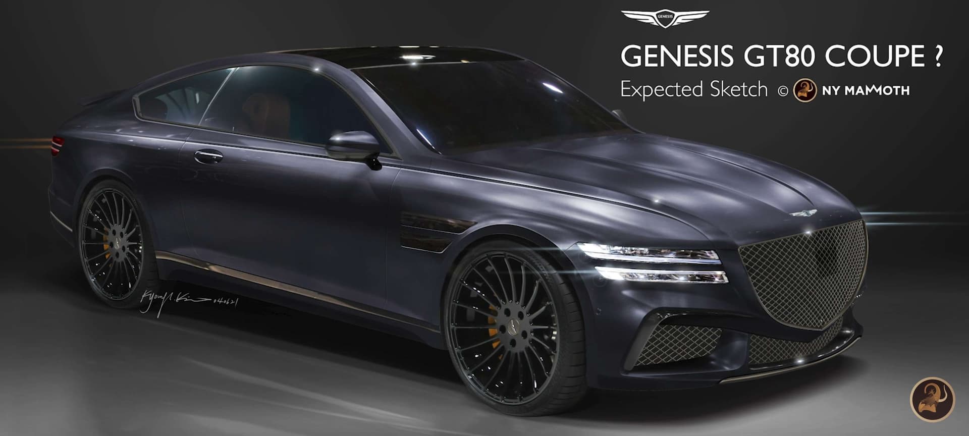 제네시스 Gt 80 쿠페 앞모습 예상도 게시글 썸네일