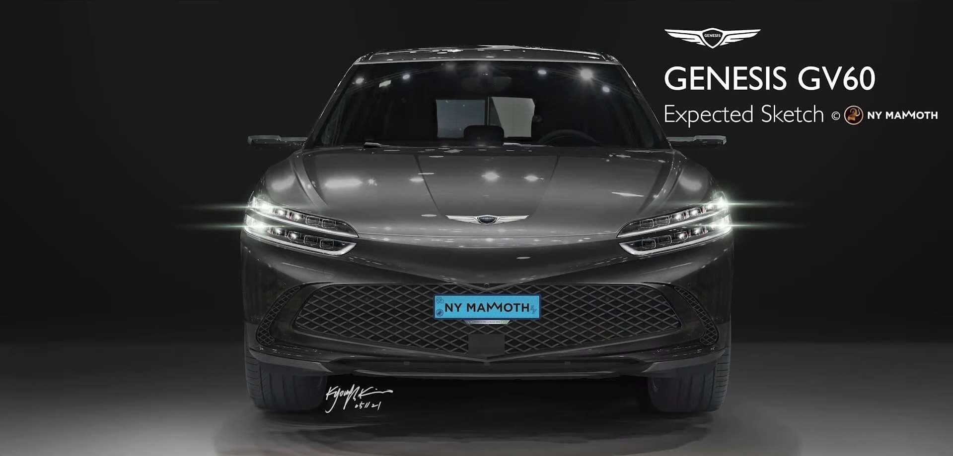 제네시스 전기차 GV60 전면부 예상도 게시글 썸네일