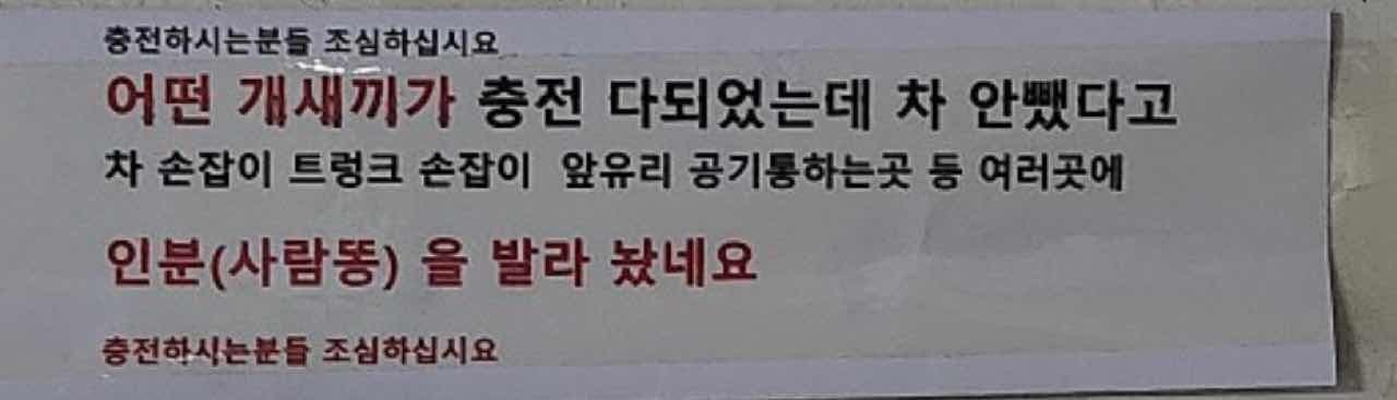 전기차주분들 인분 조심하십셔 게시글 썸네일
