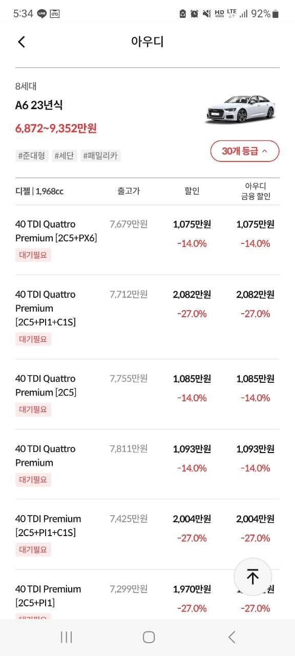 아우디 30퍼 할인가나요?  게시글 썸네일