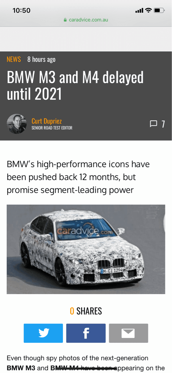 신형 M3, M4 출시가 1년 연기 됐습니다. 게시글 썸네일