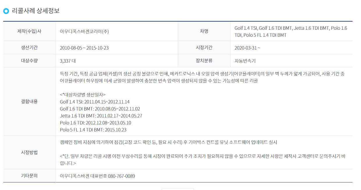 포르쉐 마칸, 폭스바겐 리콜 소식 게시글 썸네일