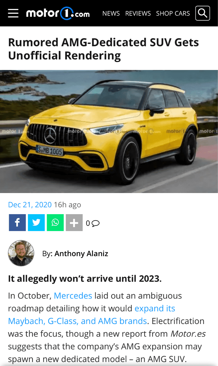 벤츠 AMG SUV 준비 중? 게시글 썸네일