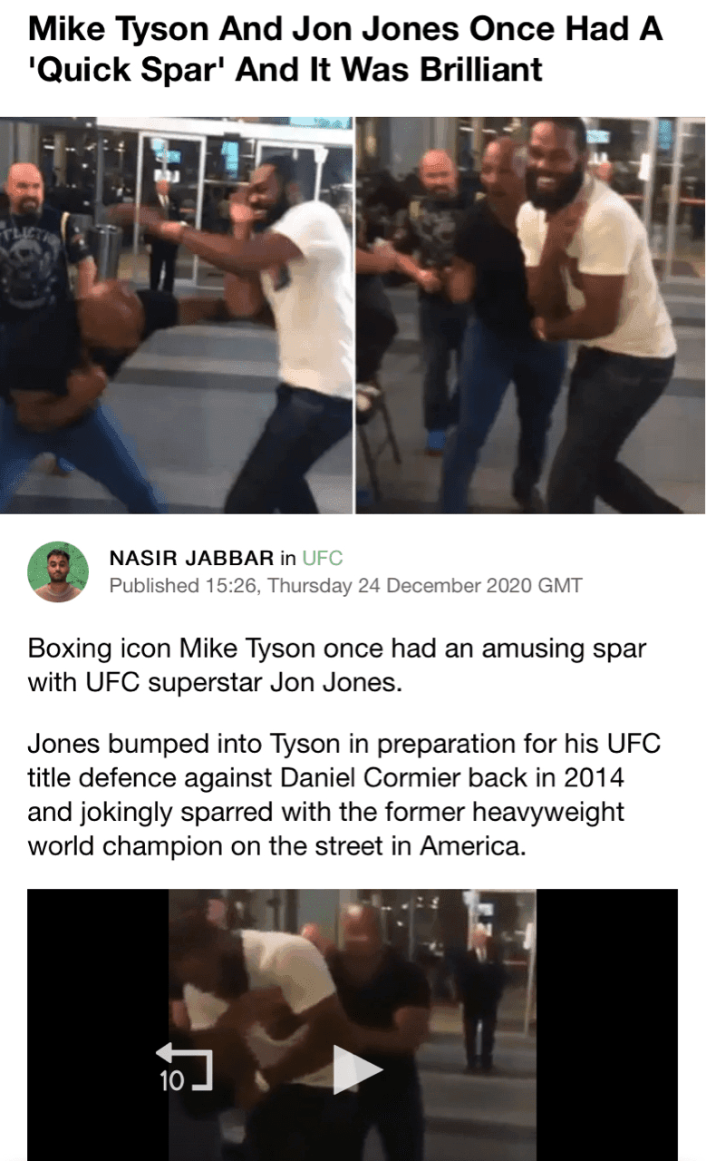 (UFC) 타이슨이 존존스와 길거리에서... 게시글 썸네일