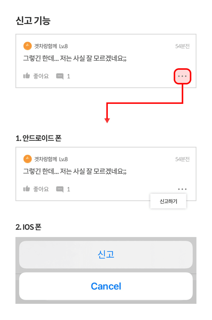 커뮤니티 신고 정책 안내 게시글 썸네일