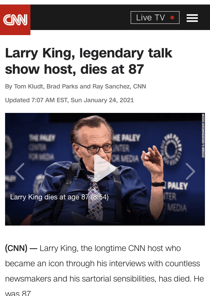 (호외) 토크쇼 달인—래리 킹 사망 게시글 썸네일