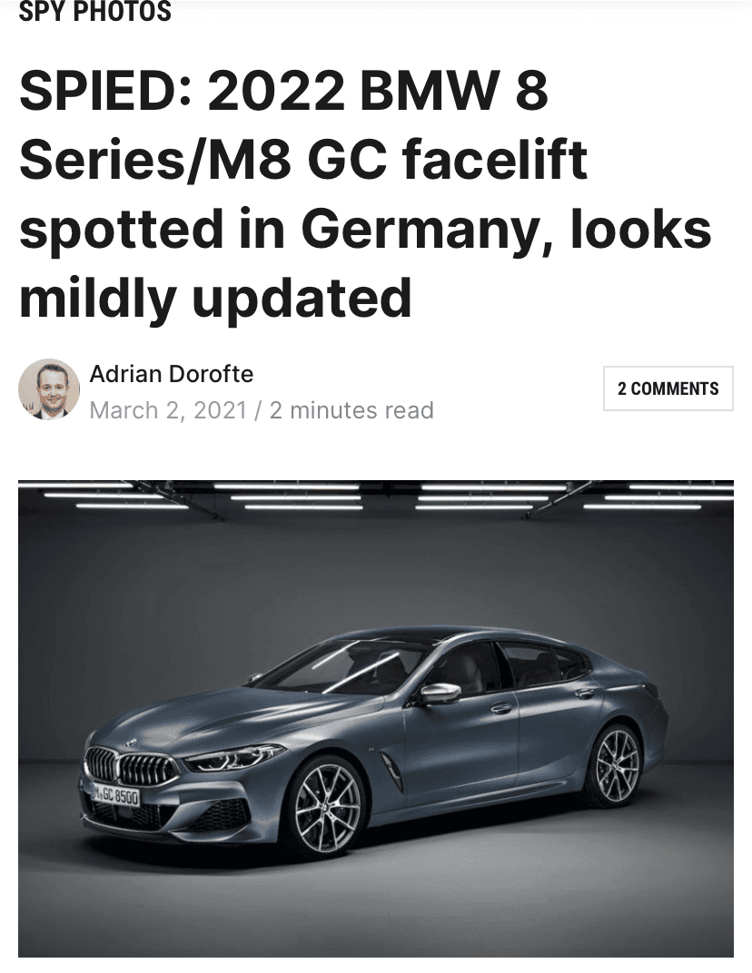 2022 8시리즈 M8 포착  게시글 썸네일
