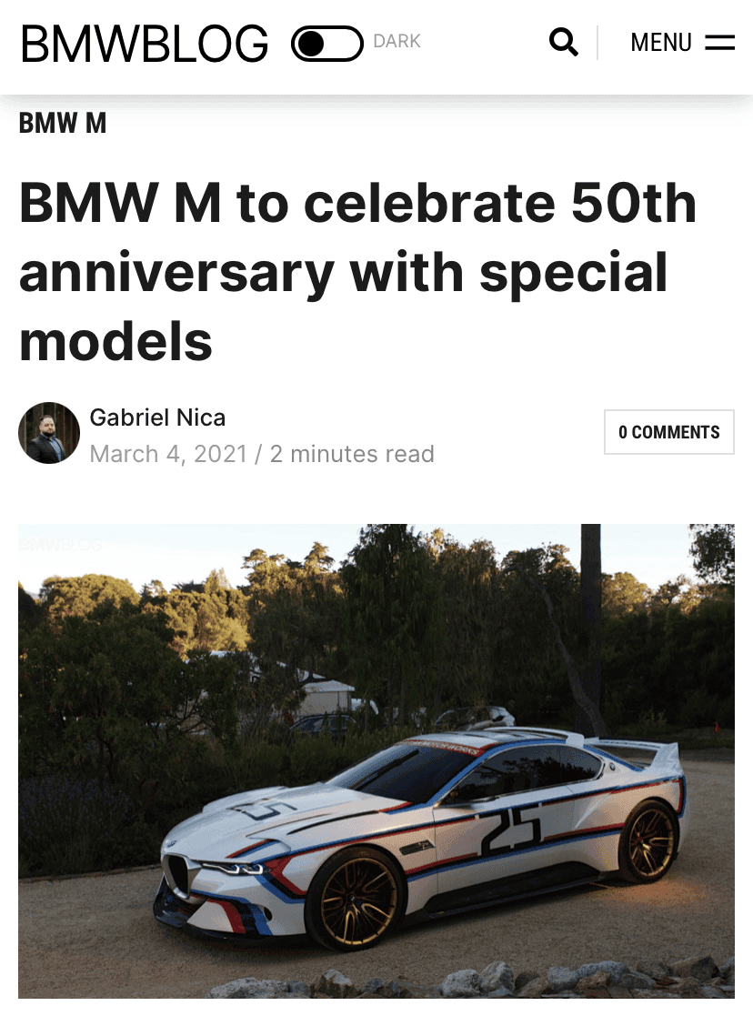 (50주년) BMW “M”탄생 스페셜 에디션 준비 중 게시글 썸네일