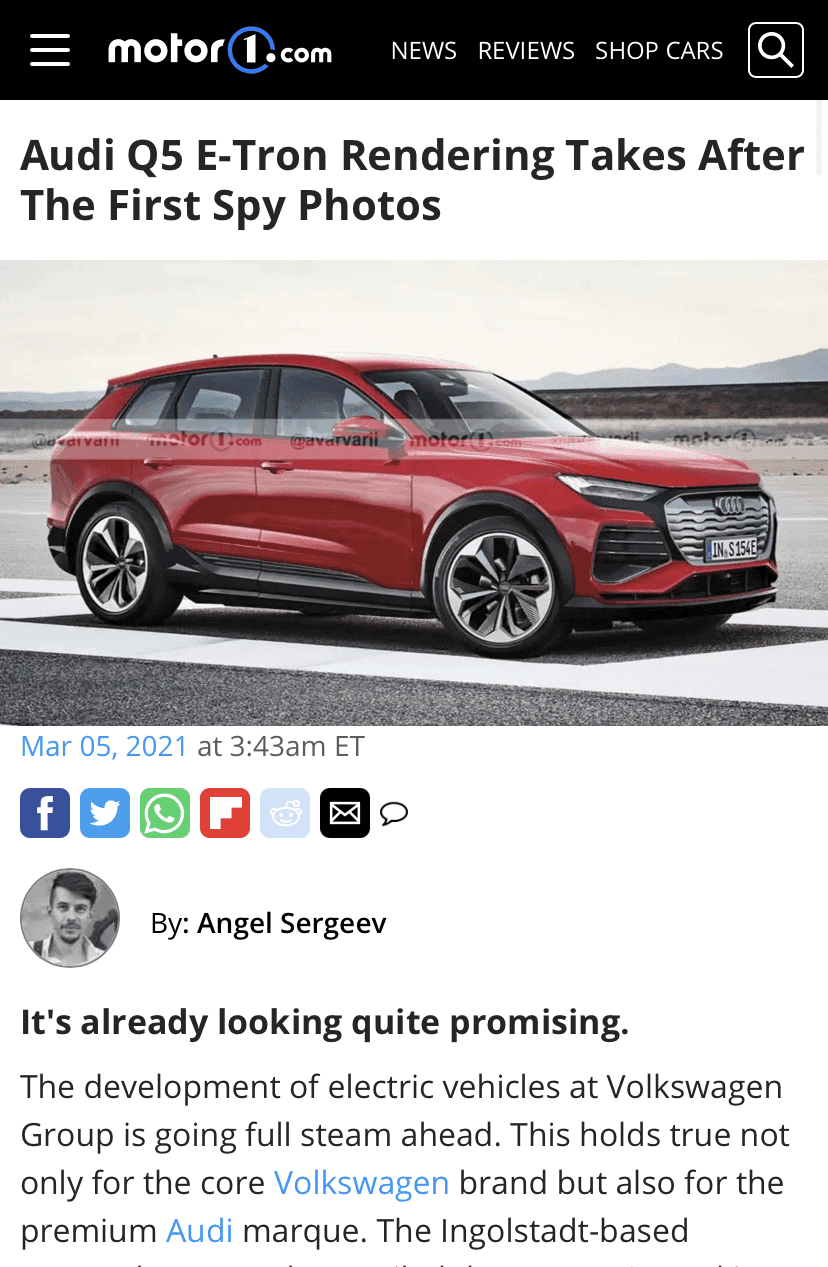 (Audi) Q5 이트론 스파이샷  게시글 썸네일