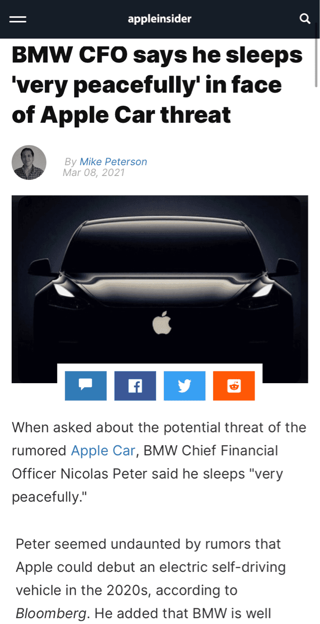 애플카에 대한 BMW 반응  게시글 썸네일