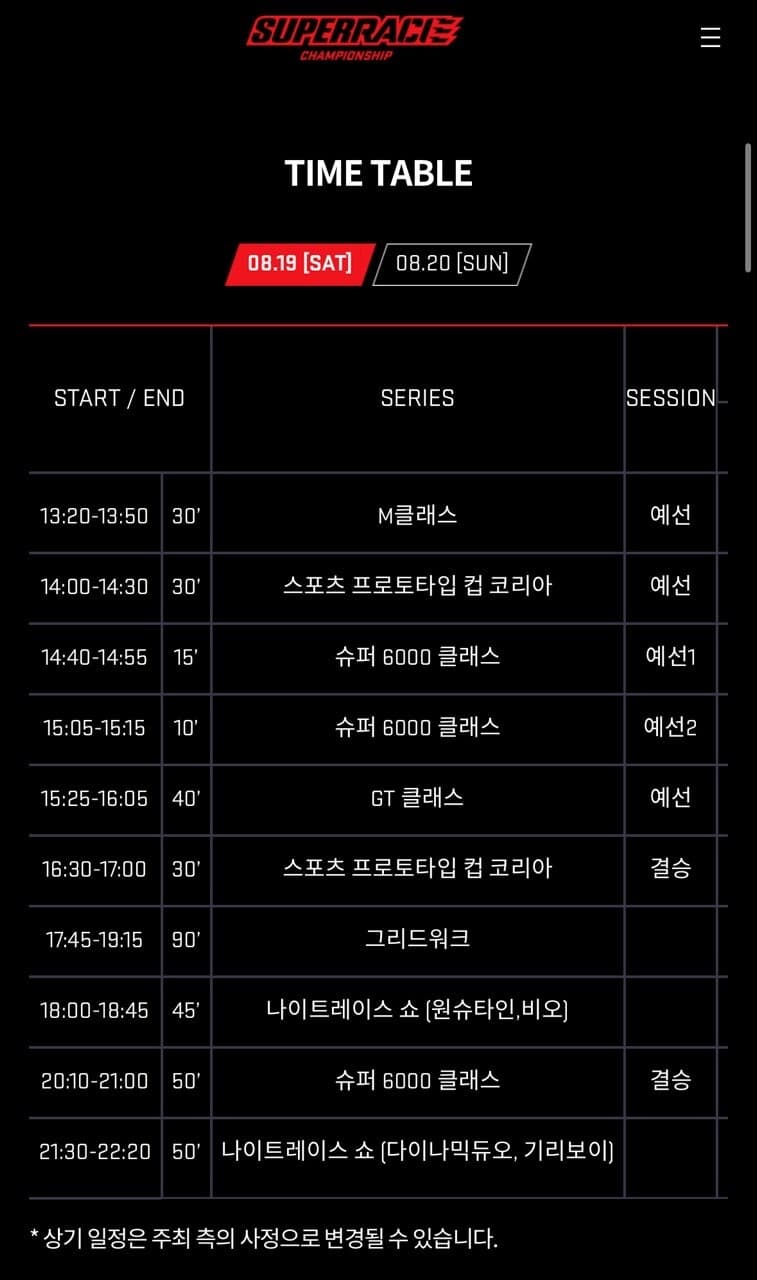 CJ대한통운 슈퍼레이스 챔피언십 - 5라운드 나이트 레이스 후기 게시글 썸네일