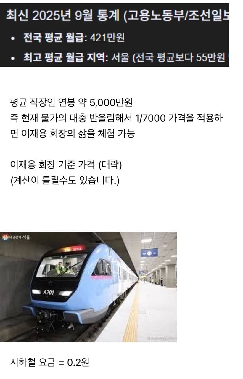 2025년 이재용 회장 기준으로 보는 물가 체험 게시글 썸네일