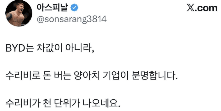 수리비 천만원 나와서 개빡친 BYD 차주 게시글 썸네일