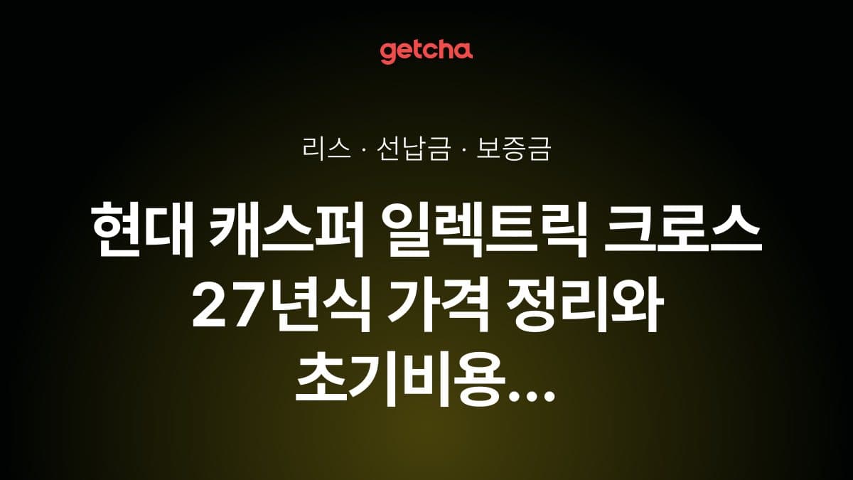 현대 캐스퍼 일렉트릭 크로스 27년식 가격과 초기비용 0원 리스, 월 얼마?