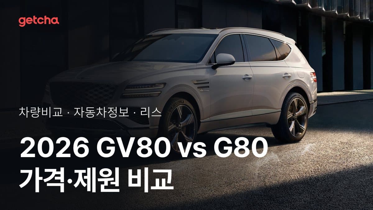 2026 GV80 vs G80 가격·제원 비교