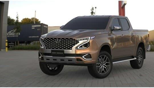 현대 픽업트럭(팰리+싼타)랜더링 게시글 썸네일