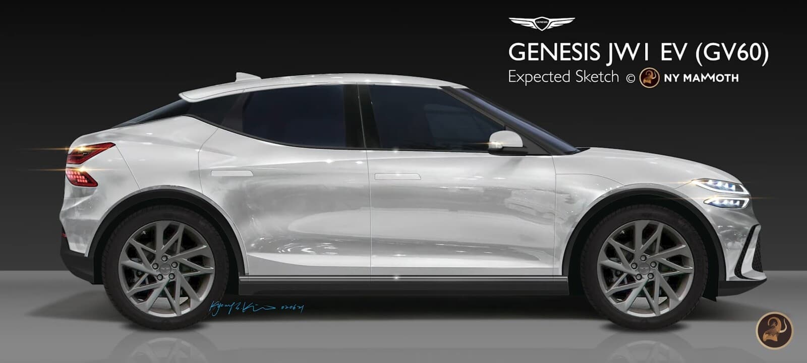 제네시스 전기차 민트(GV60) 옆 모습 예상도 게시글 썸네일