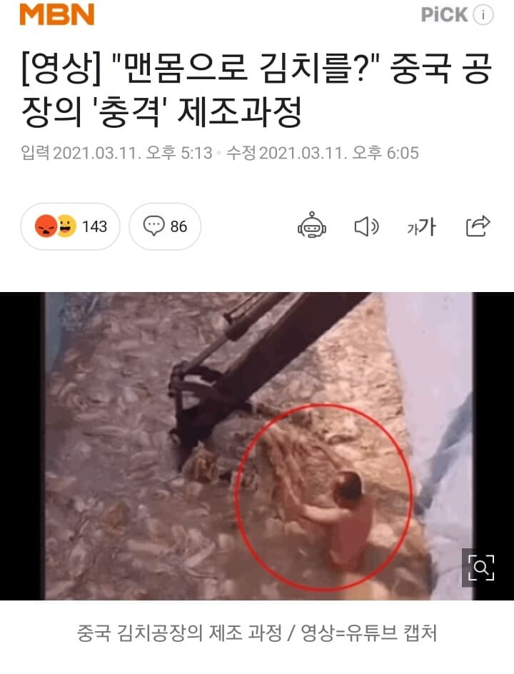 (비차량)중국산 김치 제조 과정? 게시글 썸네일
