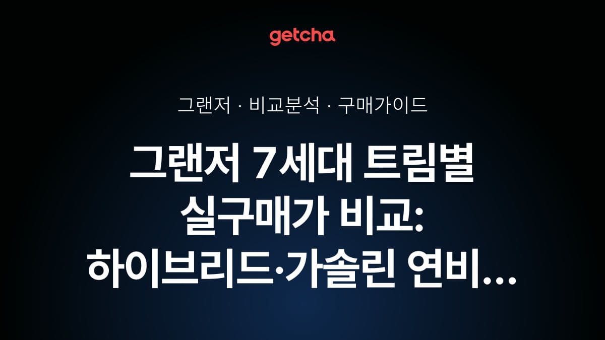 그랜저 7세대 트림별 실구매가 비교: 하이브리드·가솔린 연비 완벽 분석