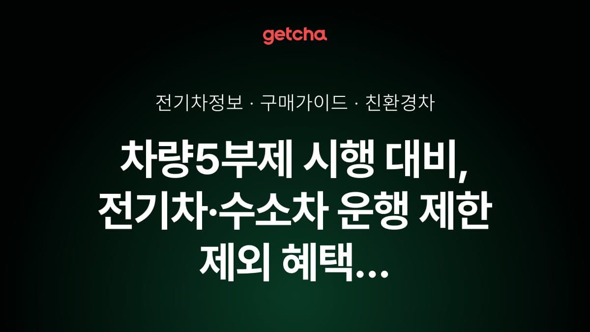 차량5부제 시행 대비, 전기차·수소차 운행 제한 제외 혜택 총정리