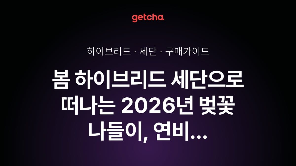 봄 하이브리드 세단으로 떠나는 2026년 벚꽃 나들이, 연비 우수 차량 추천