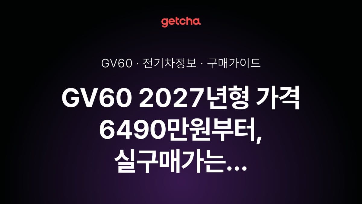GV60 2027년형 가격 6490만원부터, 실구매가는 얼마일까?