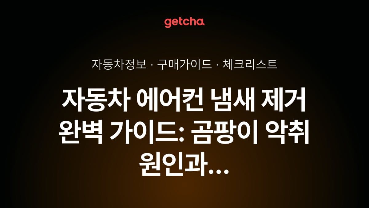 자동차 에어컨 냄새 제거 완벽 가이드: 곰팡이 악취 원인과 필터 교체·세척 비용 총정리