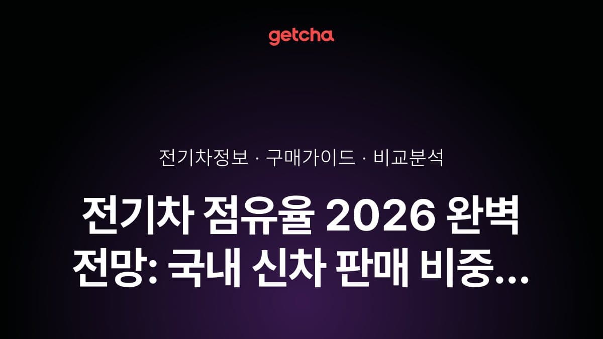 전기차 점유율 2026 완벽 전망: 국내 신차 판매 비중 20% 돌파 가능할까?
