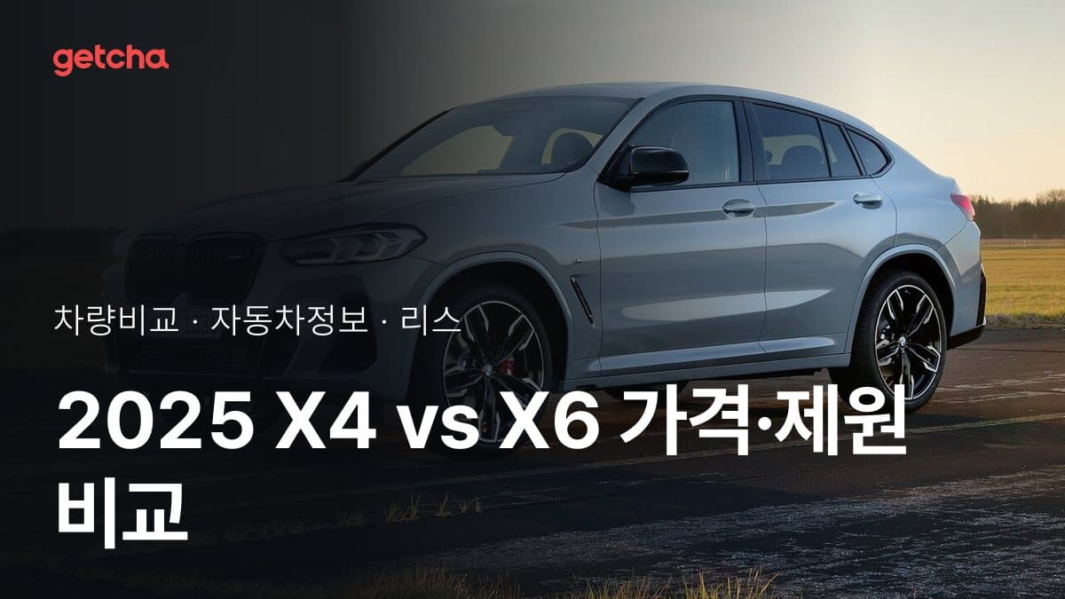 2025 X4 vs X6 가격·제원 비교