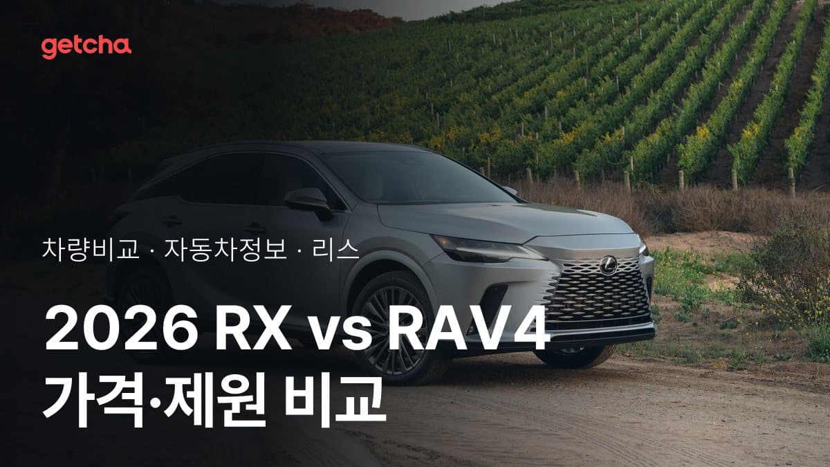 2026 RX vs RAV4 가격·제원 비교