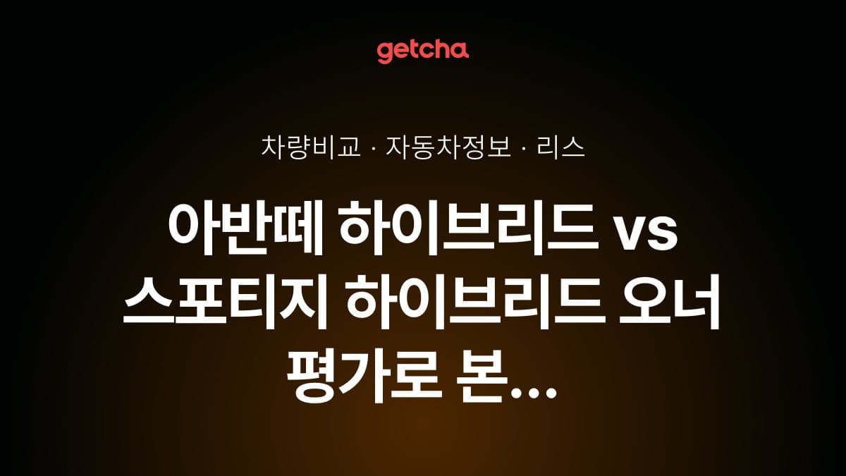 아반떼 하이브리드 vs 스포티지 하이브리드 오너 평가로 본 실제 장점과 단점 비교