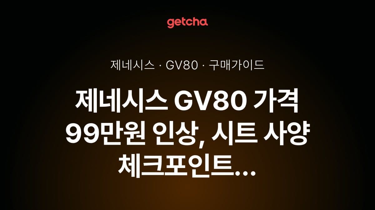 제네시스 GV80 가격 99만원 인상, 하이브리드 추가·좌석 구성 체크포인트 총정리